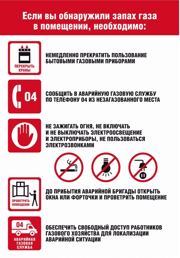 Если вы обнаружили запах газа